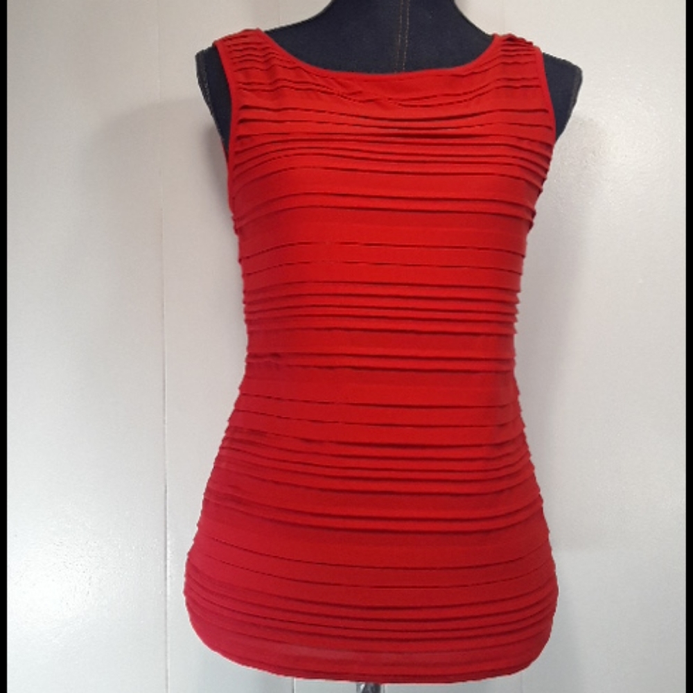 Banana Republic orange ruffle striped tank top small